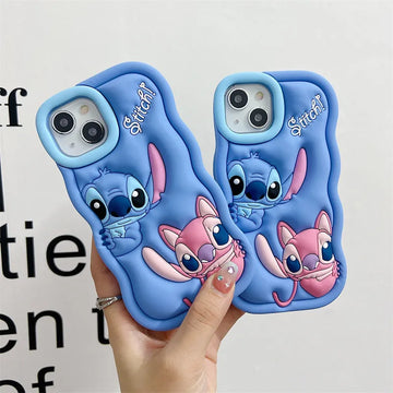 Stitch 3D Stereoscopic Phone Case - Soft Silicone Drop-Proof Cover for iPhone