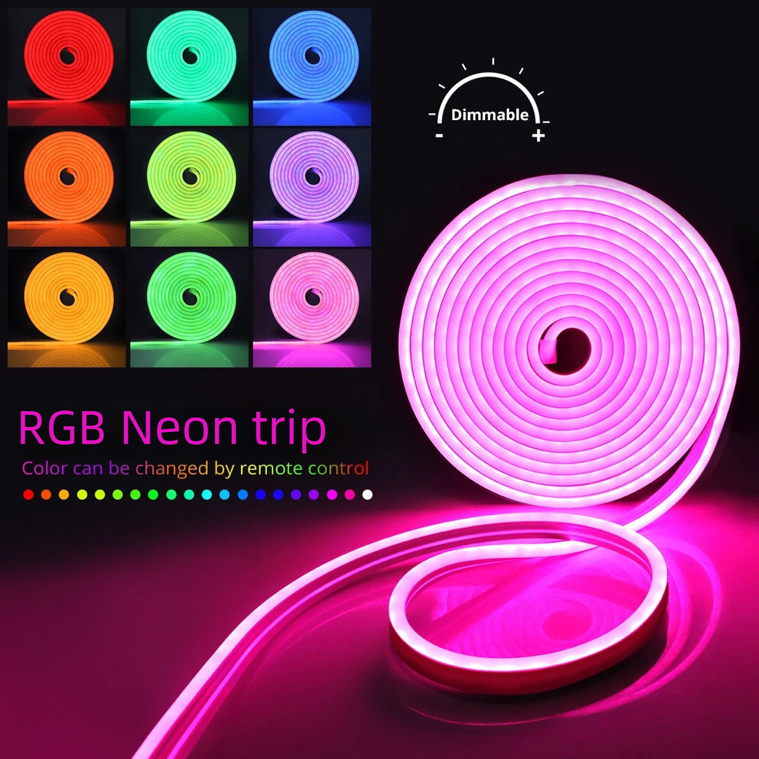 Cross-border Spot 44 Key 40 Key Bluetooth Colorful Led Neon Soft 12V Low Pressure Waterproof Light Strip Set Wholesale